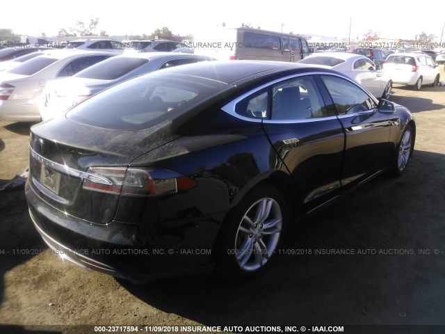 5YJSA1CG1DFP15557 - 2013 TESLA MODEL S BLACK photo 4