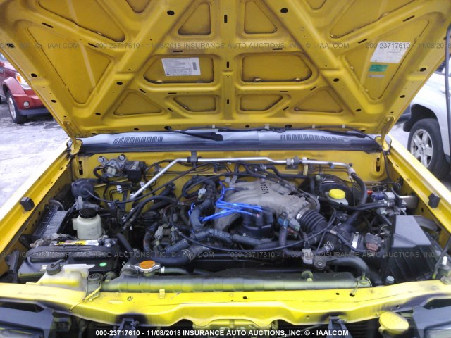 5N1ED28Y5YC593179 - 2000 NISSAN XTERRA YELLOW photo 10