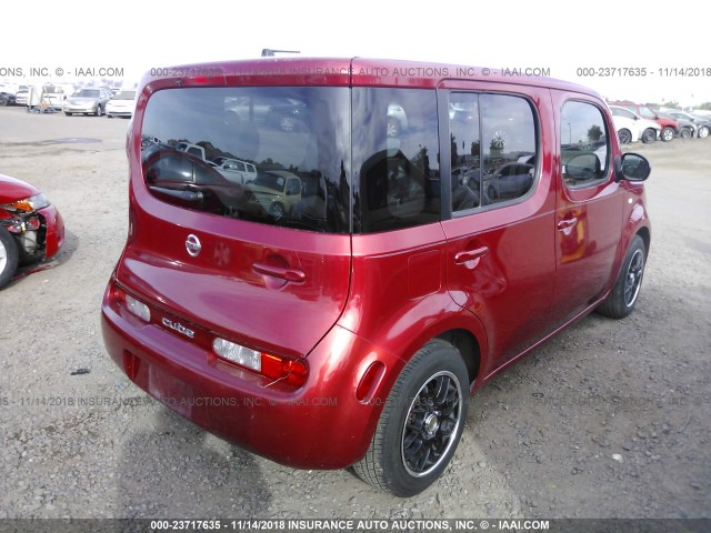 JN8AZ28R39T124899 - 2009 NISSAN CUBE S/SL RED photo 4