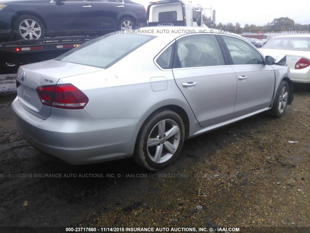 1VWBT7A37EC094897 - 2014 VOLKSWAGEN PASSAT SE SILVER photo 4