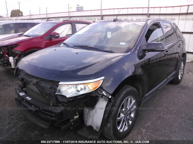 2FMDK3J99DBA51748 - 2013 FORD EDGE SEL BLACK photo 2