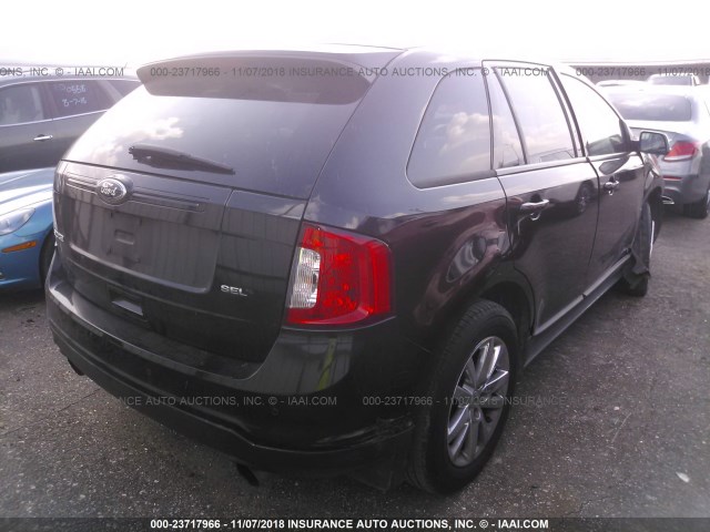 2FMDK3J99DBA51748 - 2013 FORD EDGE SEL BLACK photo 4