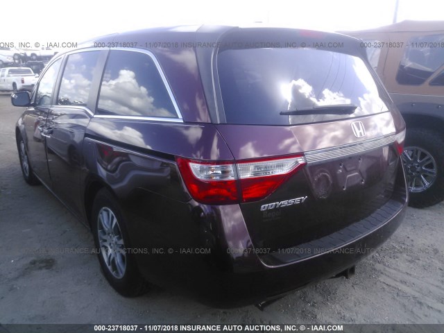 5FNRL5H62CB084624 - 2012 HONDA ODYSSEY EXL MAROON photo 3