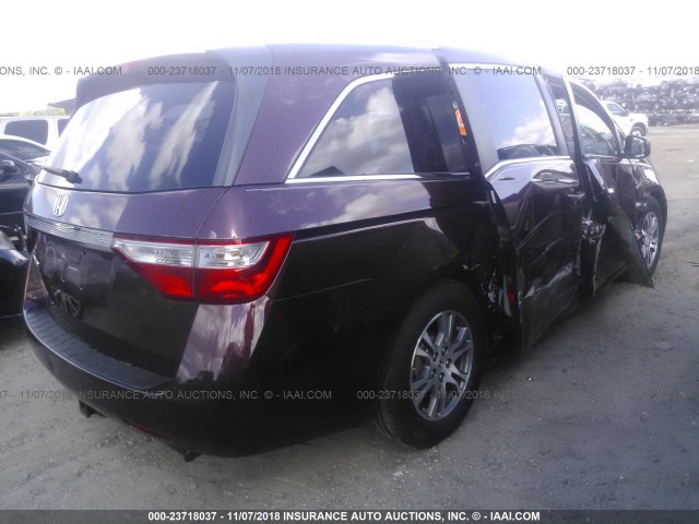 5FNRL5H62CB084624 - 2012 HONDA ODYSSEY EXL MAROON photo 4