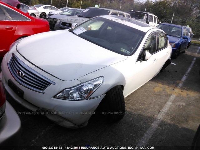 JN1CV6AR1DM767680 - 2013 INFINITI G37 WHITE photo 2