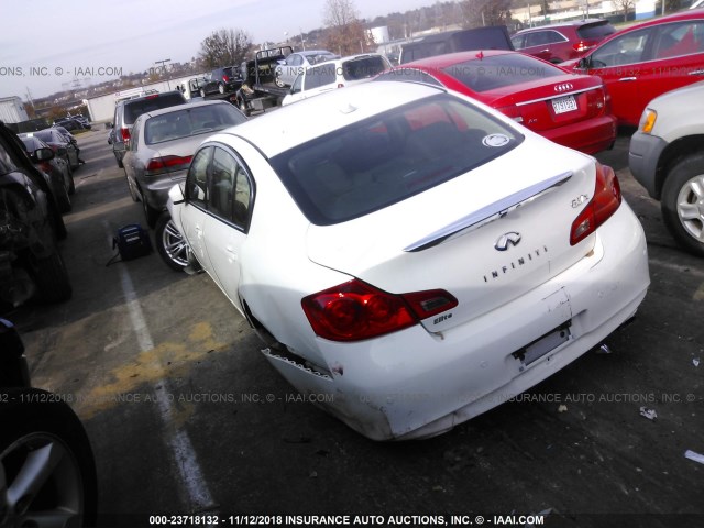 JN1CV6AR1DM767680 - 2013 INFINITI G37 WHITE photo 3