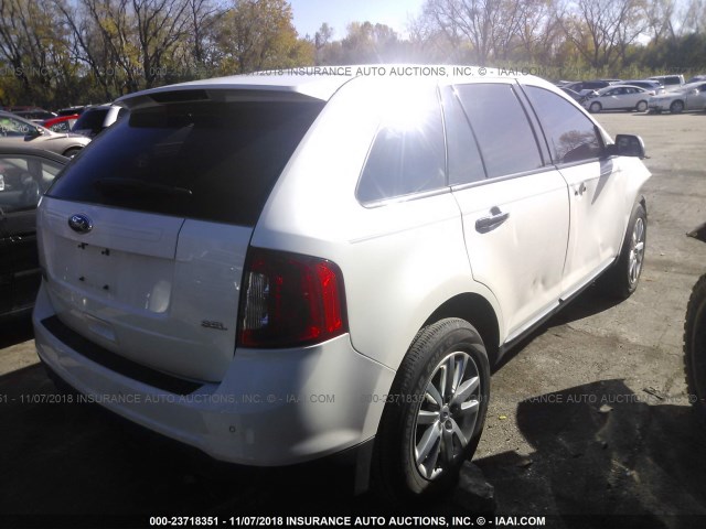 2FMDK3JC4BBB60076 - 2011 FORD EDGE SEL WHITE photo 4