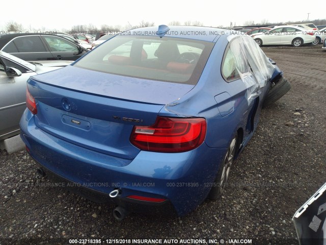 WBA1J7C53FV288901 - 2015 BMW M235I BLUE photo 4