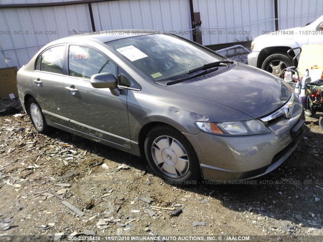 JHMFA36286S028092 - 2006 HONDA CIVIC HYBRID GRAY photo 1