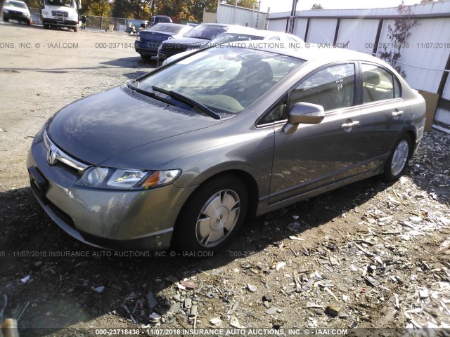 JHMFA36286S028092 - 2006 HONDA CIVIC HYBRID GRAY photo 2