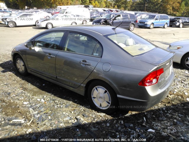 JHMFA36286S028092 - 2006 HONDA CIVIC HYBRID GRAY photo 3