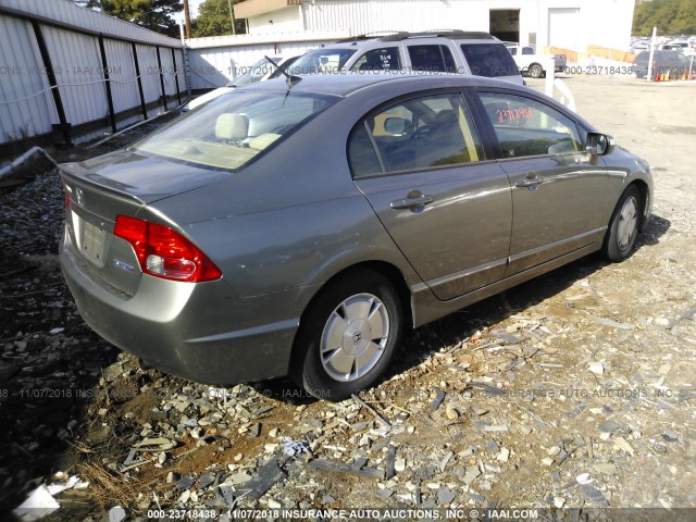 JHMFA36286S028092 - 2006 HONDA CIVIC HYBRID GRAY photo 4