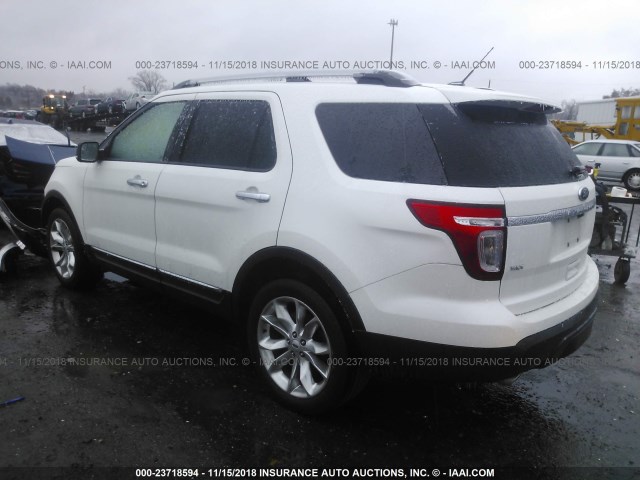 1FM5K8D85FGB23545 - 2015 FORD EXPLORER XLT WHITE photo 3