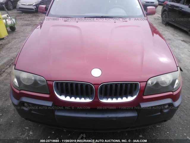 WBXPA73484WB23556 - 2004 BMW X3 2.5I RED photo 6