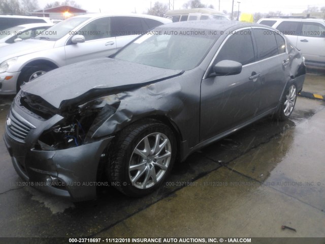 JN1CV6AR7DM760362 - 2013 INFINITI G37 GRAY photo 2