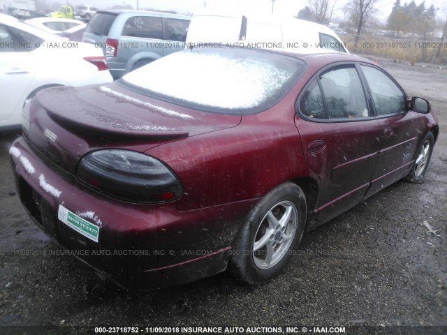 1G2WR52111F181390 - 2001 PONTIAC GRAND PRIX GTP BURGUNDY photo 4