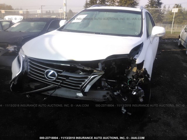 2T2BC1BA3FC007286 - 2015 LEXUS RX 450H WHITE photo 6