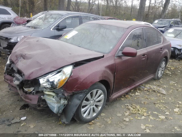 4S3BMEK69A2214924 - 2010 SUBARU LEGACY 3.6R LIMITED RED photo 2