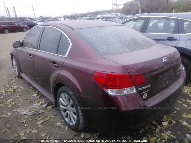 4S3BMEK69A2214924 - 2010 SUBARU LEGACY 3.6R LIMITED RED photo 3