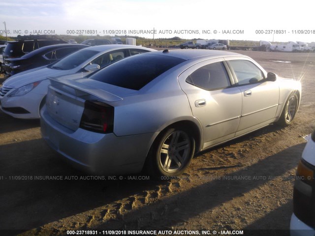 2B3KA53H36H141851 - 2006 DODGE CHARGER R/T SILVER photo 4