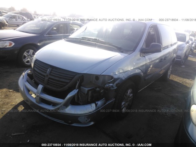 1D4GP24R15B192042 - 2005 DODGE GRAND CARAVAN SE BLUE photo 2