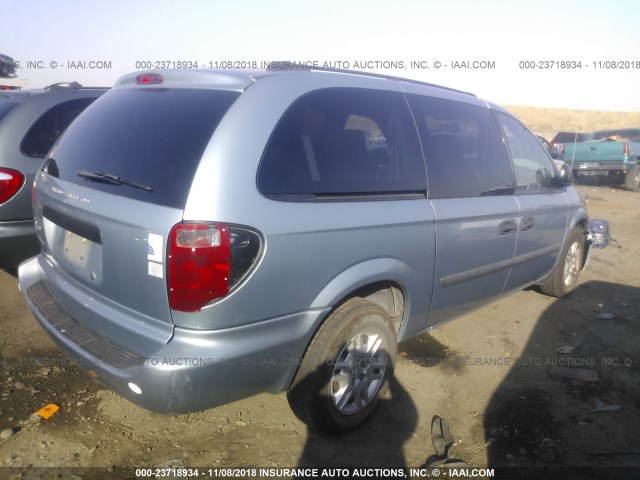 1D4GP24R15B192042 - 2005 DODGE GRAND CARAVAN SE BLUE photo 4