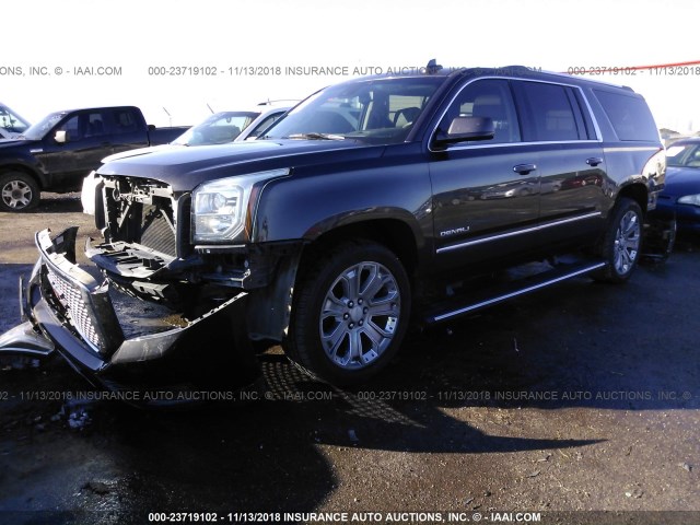 1GKS2HKJ5GR142121 - 2016 GMC YUKON XL DENALI GRAY photo 2