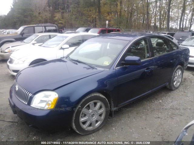 1MEHM42157G609136 - 2007 MERCURY MONTEGO PREMIER BLUE photo 2