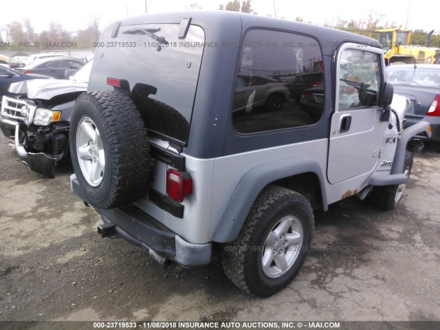 1J4FA39SX5P333909 - 2005 JEEP WRANGLER X SILVER photo 4