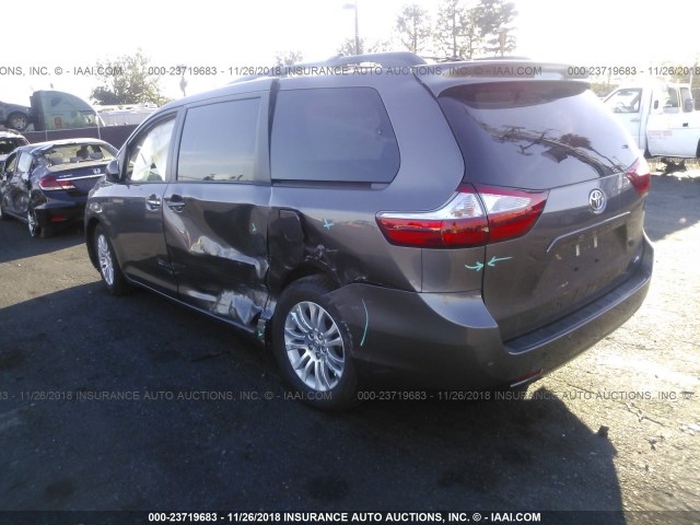 5TDYK3DC9FS652320 - 2015 TOYOTA SIENNA XLE/LIMITED GRAY photo 3