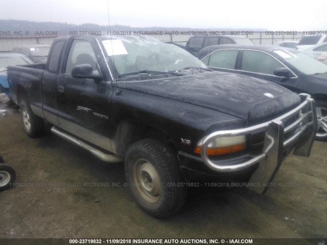 1B7GG22X6YS649107 - 2000 DODGE DAKOTA BLACK photo 1