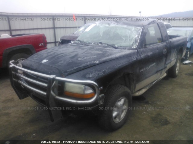 1B7GG22X6YS649107 - 2000 DODGE DAKOTA BLACK photo 2