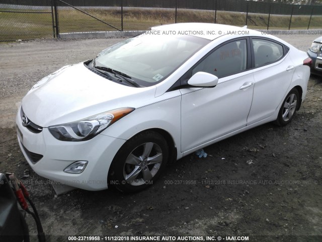 5NPDH4AE7DH406961 - 2013 HYUNDAI ELANTRA GLS/LIMITED WHITE photo 2