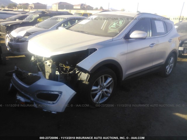 5XYZU3LA8DG077622 - 2013 HYUNDAI SANTA FE SPORT  SILVER photo 2