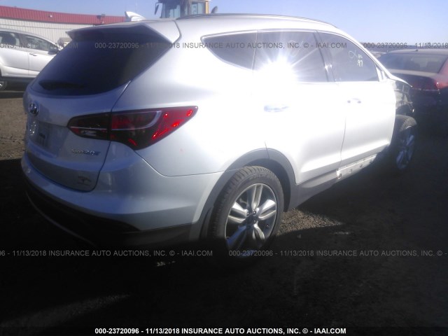 5XYZU3LA8DG077622 - 2013 HYUNDAI SANTA FE SPORT  SILVER photo 4