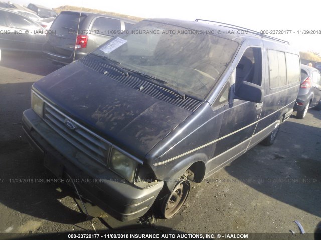 1FMDA31U7PZA58741 - 1993 FORD AEROSTAR BLUE photo 2