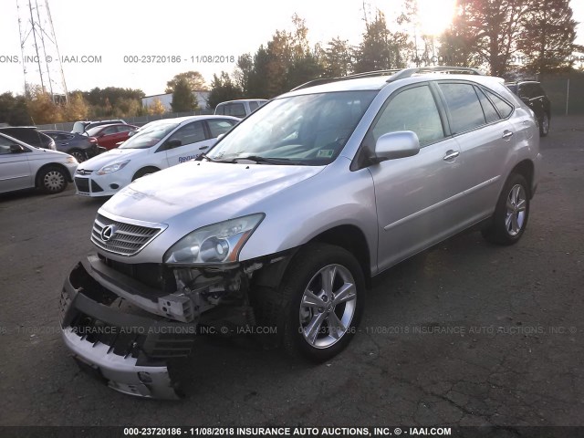 JTJHW31U182050990 - 2008 LEXUS RX 400H SILVER photo 2