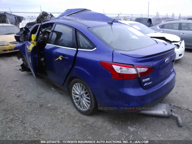 1FADP3J29EL252694 - 2014 FORD FOCUS TITANIUM BLUE photo 3