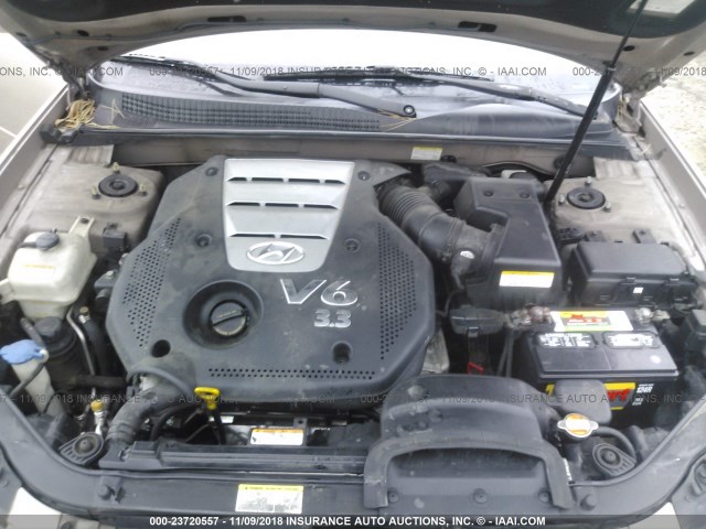 5NPEU46F96H153694 - 2006 HYUNDAI SONATA GLS/LX GOLD photo 10