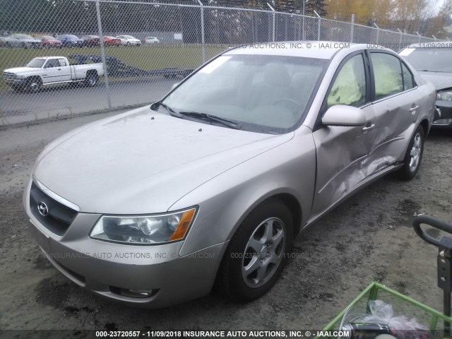 5NPEU46F96H153694 - 2006 HYUNDAI SONATA GLS/LX GOLD photo 2