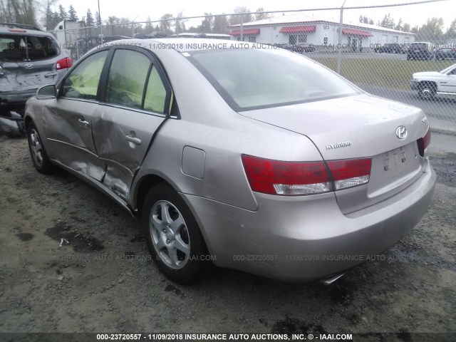 5NPEU46F96H153694 - 2006 HYUNDAI SONATA GLS/LX GOLD photo 3