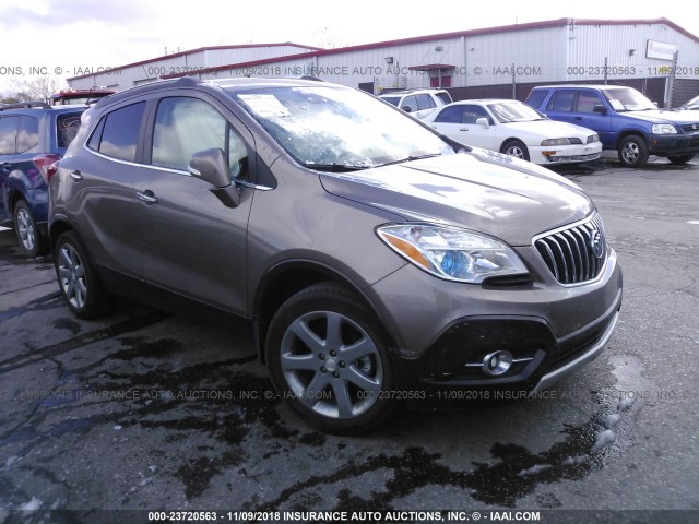 KL4CJHSB2EB553410 - 2014 BUICK ENCORE PREMIUM BROWN photo 1