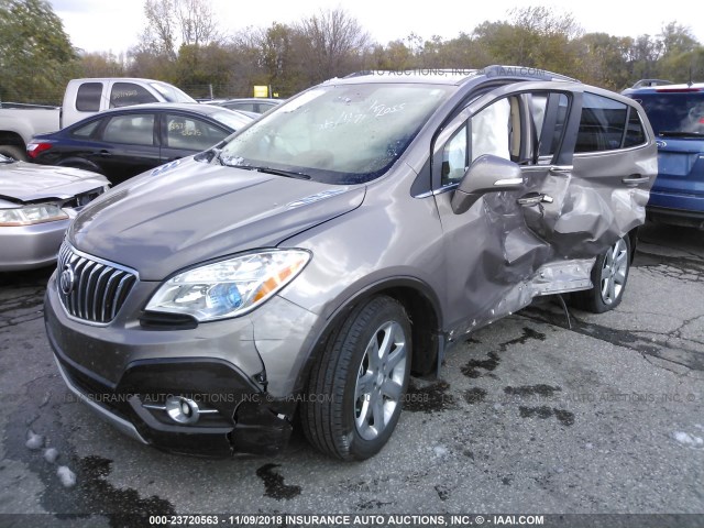 KL4CJHSB2EB553410 - 2014 BUICK ENCORE PREMIUM BROWN photo 2