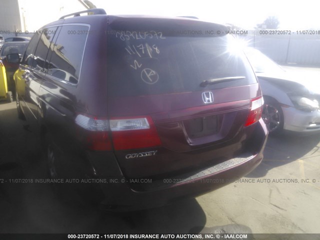 5FNRL38686B434363 - 2006 HONDA ODYSSEY EXL RED photo 3