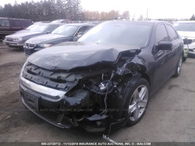 3FAHP0KC7CR365940 - 2012 FORD FUSION SPORT BLACK photo 2