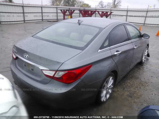 5NPEC4AC6DH529863 - 2013 HYUNDAI SONATA SE/LIMITED GRAY photo 4