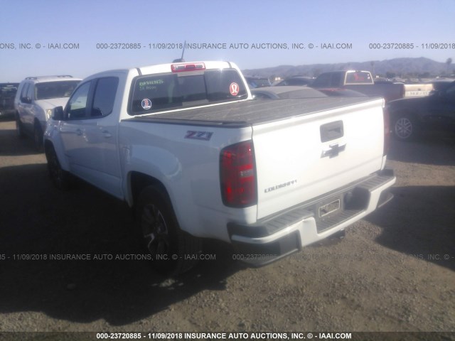 1GCGSDE30G1116354 - 2016 CHEVROLET COLORADO Z71 WHITE photo 3