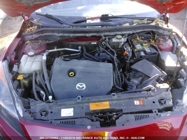 JM1BL1S67A1102303 - 2010 MAZDA 3 S RED photo 10