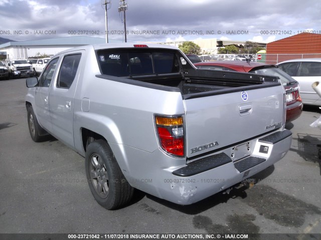 2HJYK16367H534352 - 2007 HONDA RIDGELINE RTX SILVER photo 3