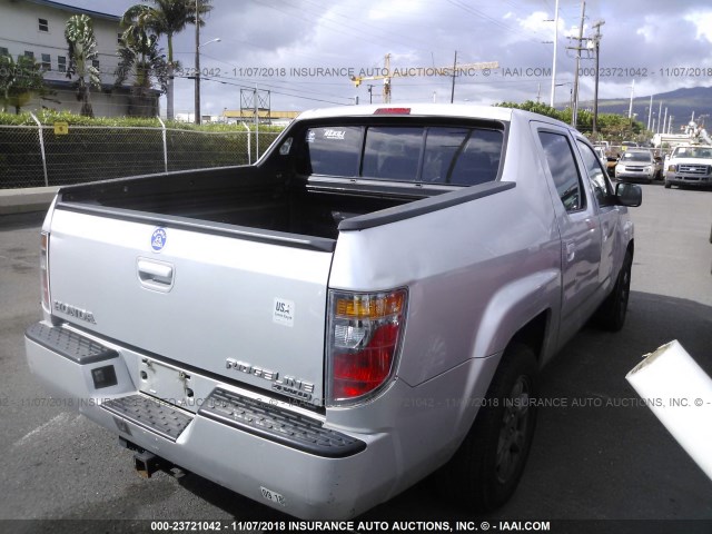 2HJYK16367H534352 - 2007 HONDA RIDGELINE RTX SILVER photo 4